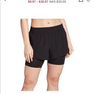 Running shorts w/ built-in bike shorts